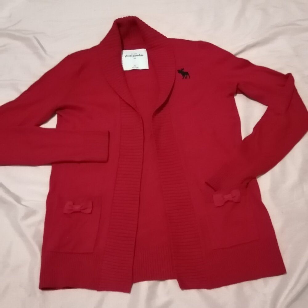 Open Front Cardigan with Bow Details